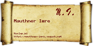 Mauthner Imre névjegykártya